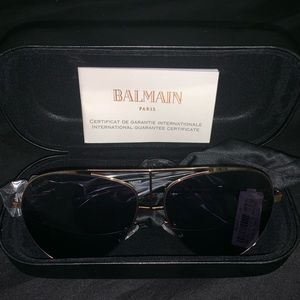 Balmain Metal/Acetate Aviator Sunglasses